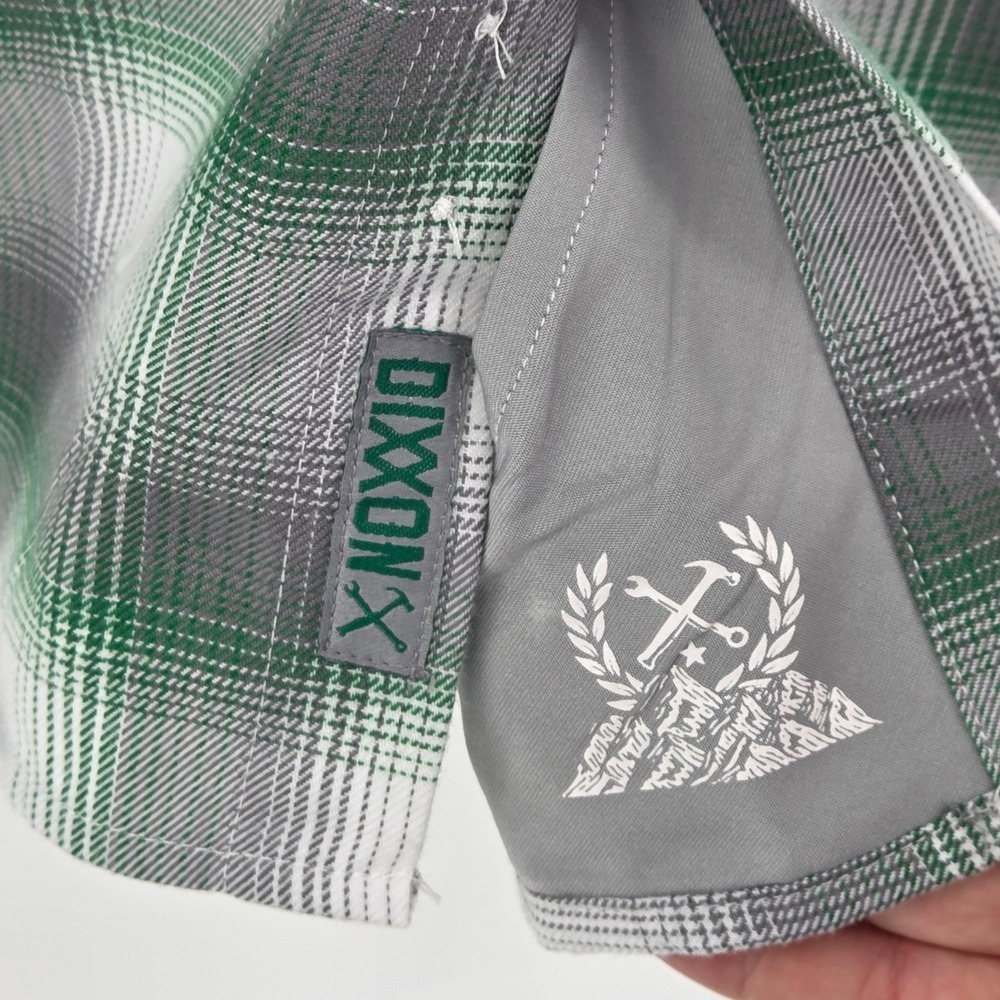 Dixxon Slopes Green Flannel Button Long Sleeve Limited Shirt Mens Large NWT - Picture 8 of 14